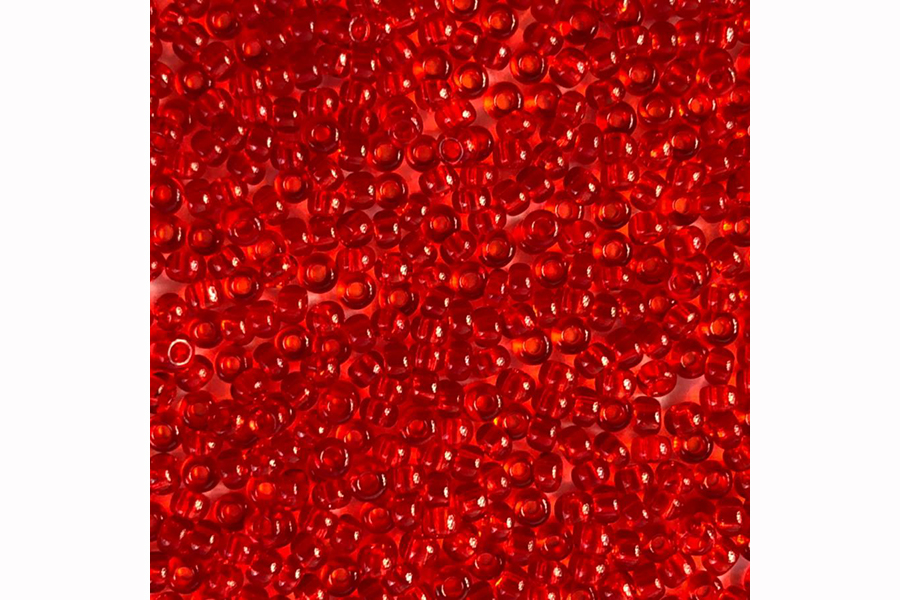 Бісер Preciosa 90070 №10 прозорий кольоровий червоний темний 2,3 мм