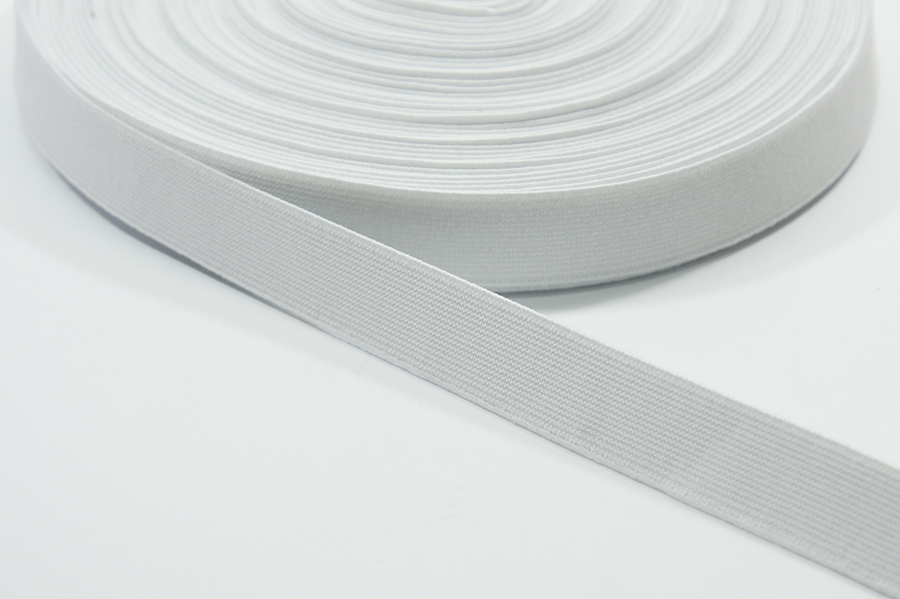 Тасьма еластична 20 мм ткана білий
