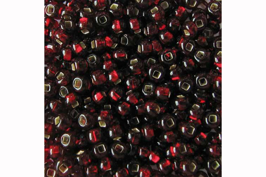 Бісер Preciosa 97120 №10 прозорий срібляста серединка бордовий коричневий 2,3 мм