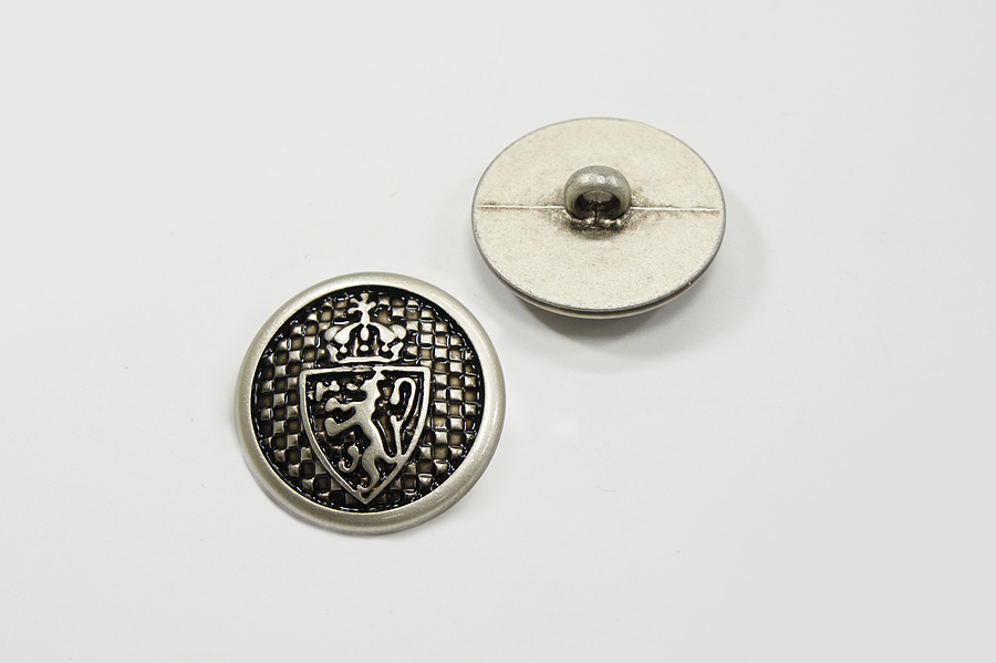 Гудзик на ніжці 25 мм Mertbutton металізований срібло 11-04 11-04-40-silv