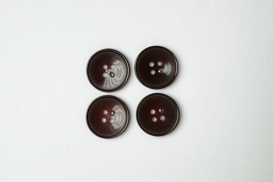 Гудзик 20 мм Mertbutton 4 отвори класичний бордовий коричневий