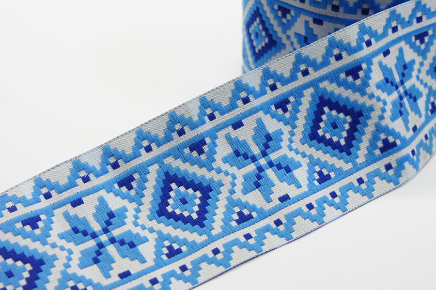 Тасьма 50 мм гобелен блакитний яскравий 4-50-1216/999