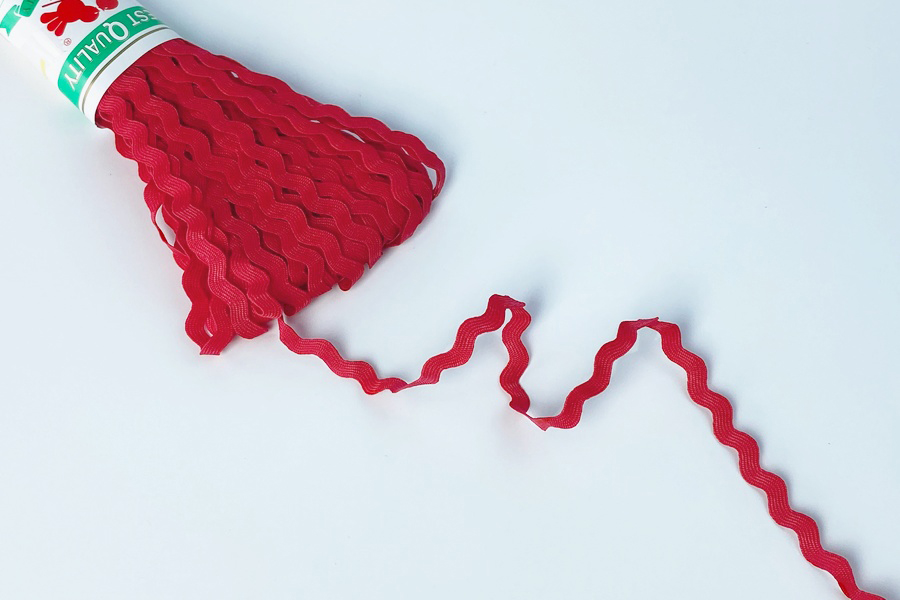 Тасьма в'юнок (хвилька) 5 мм MH червоний