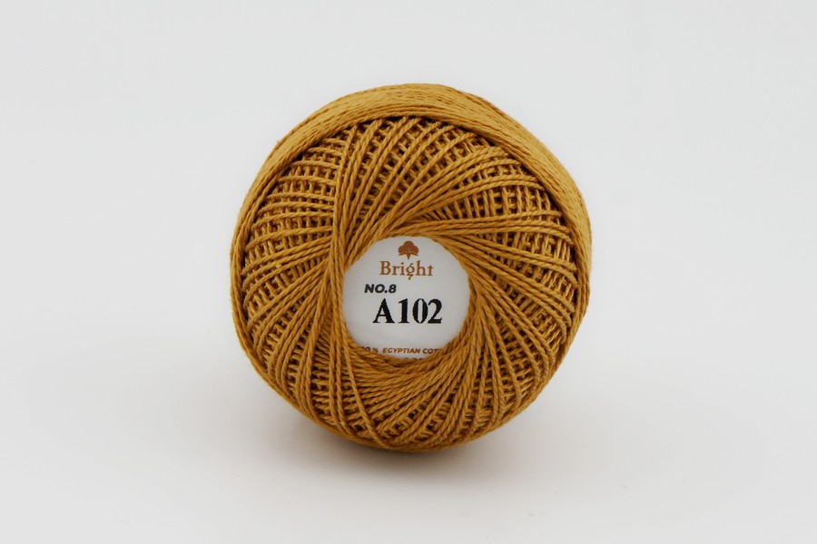 Ірис нитки Bright бавовна 100% золотистий 80м(10гр) A102