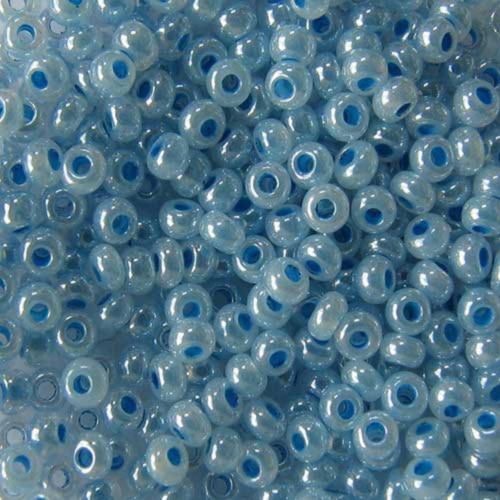 Бісер Preciosa 37336 №10 алебастр фарбована серединка блакитний світлий 2,3 мм