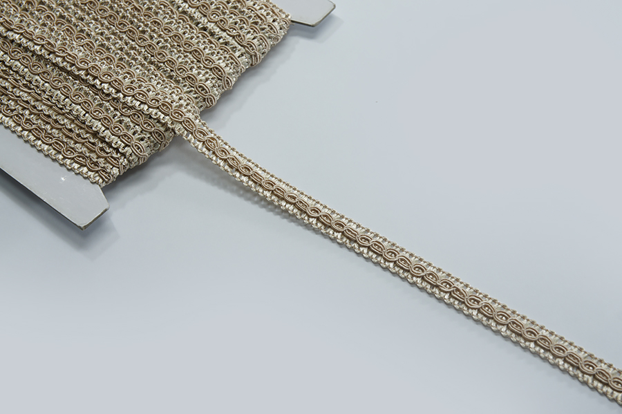 Тасьма сутаж 13 мм MH бежевий золотистий