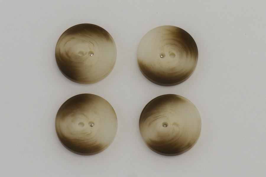 Гудзик 25 мм Mertbutton 2 отвори класичний бежевий кавовий FNL-251/253