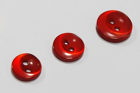 Гудзик 15 мм Mertbutton 2 отвори перламутр червоний темний 4012