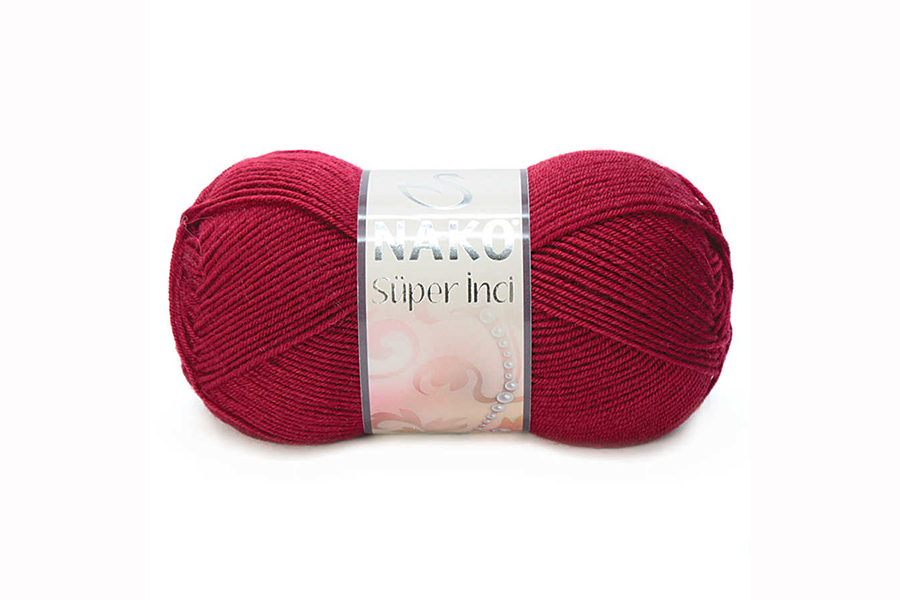 Пряжа NAKO Super Inci вовна 25%, акрил 75% малиновий 260м(100гр) 03630