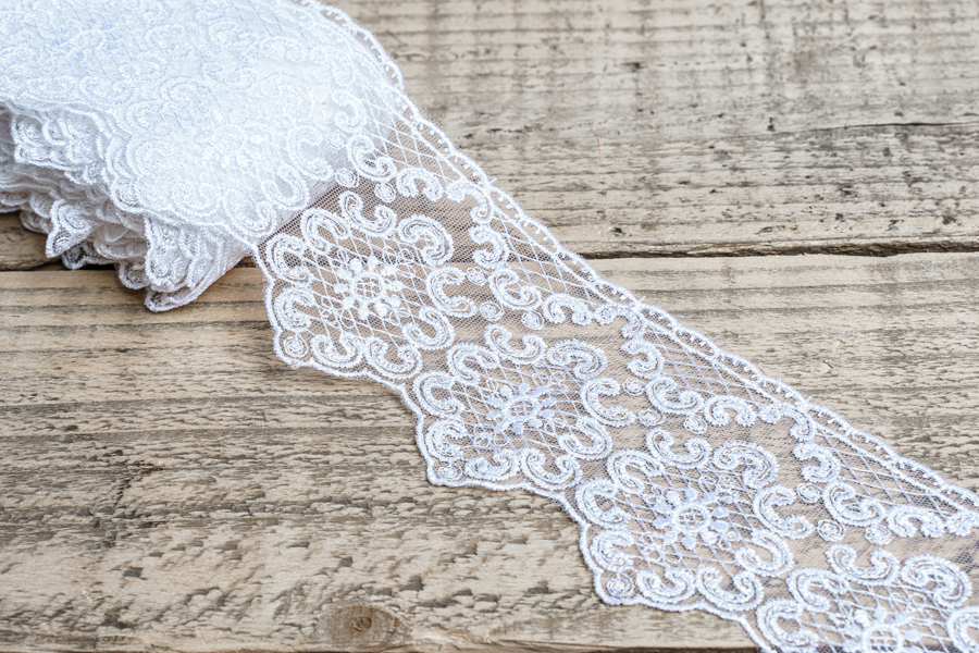 Мереживо органза 90 мм білий