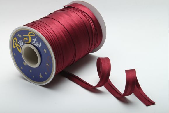 Бейка 16 мм MH сатинова (атласна), підвернута малиновий фрезовий