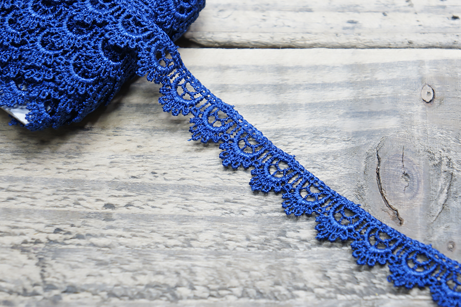 Мереживо гіпюр 15 мм MH синій темний