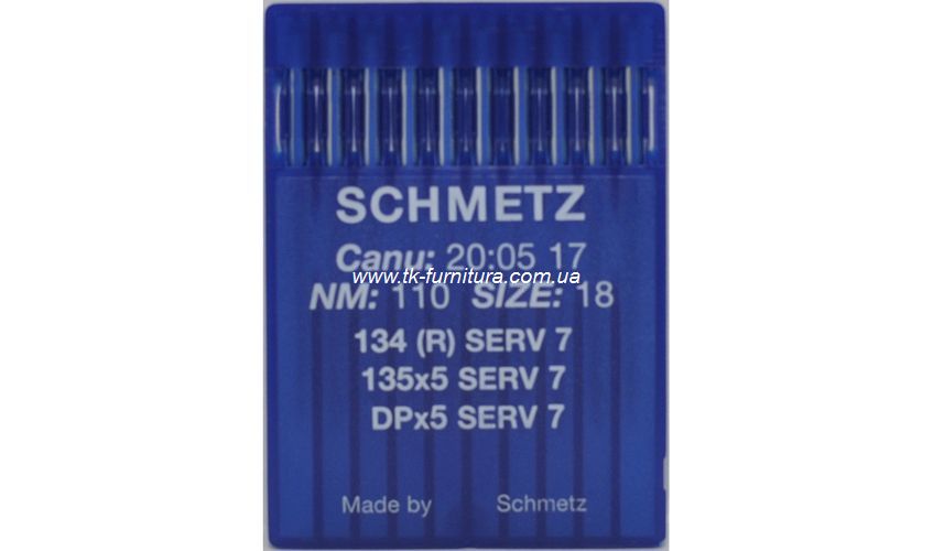 Голки універсальні №110 SCHMETZ з товстою колбою, кругле стандартне вістря DPx5