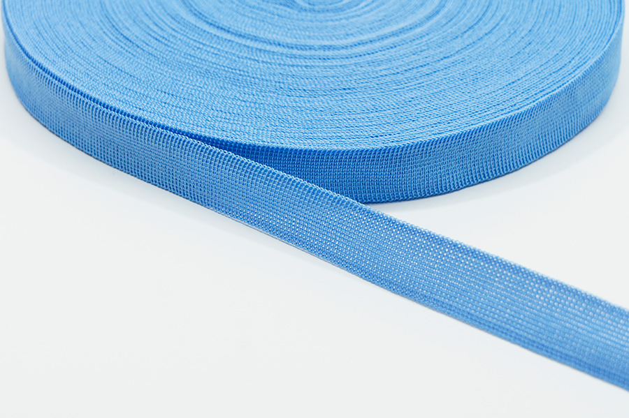 Тасьма 18 мм Лента в'язана волошковий світлий