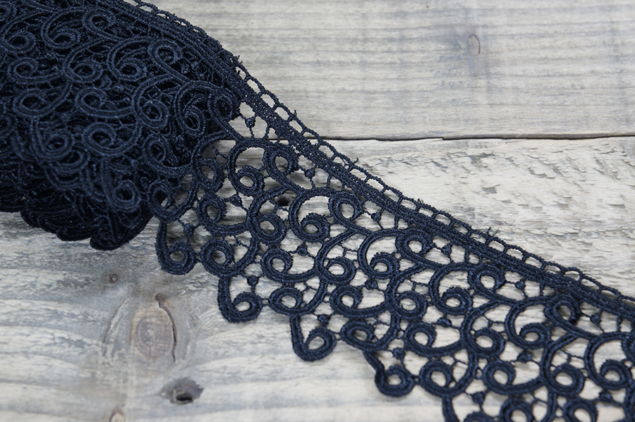 Мереживо гіпюр 70 мм SinemBro чорний 4G4193-70-black