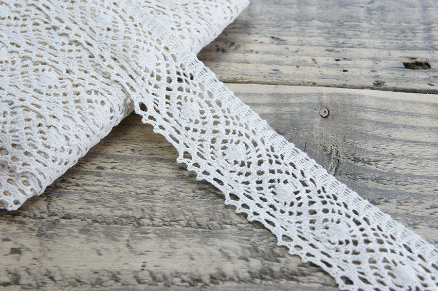 Мереживо бавовна 40 мм MH молочний яскравий